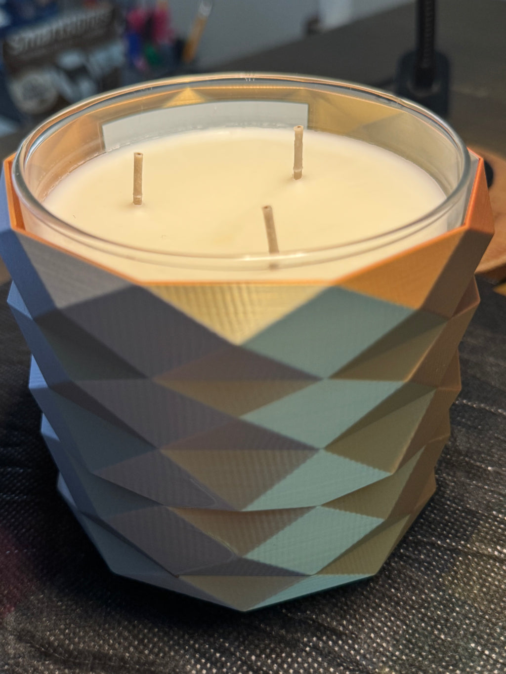 Geometric Candle Sleeve for 3-Wick Candles