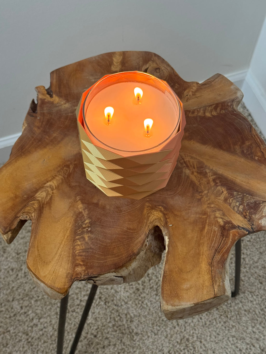 Geometric Candle Sleeve for 3-Wick Candles | Fits 14.5 oz Candle