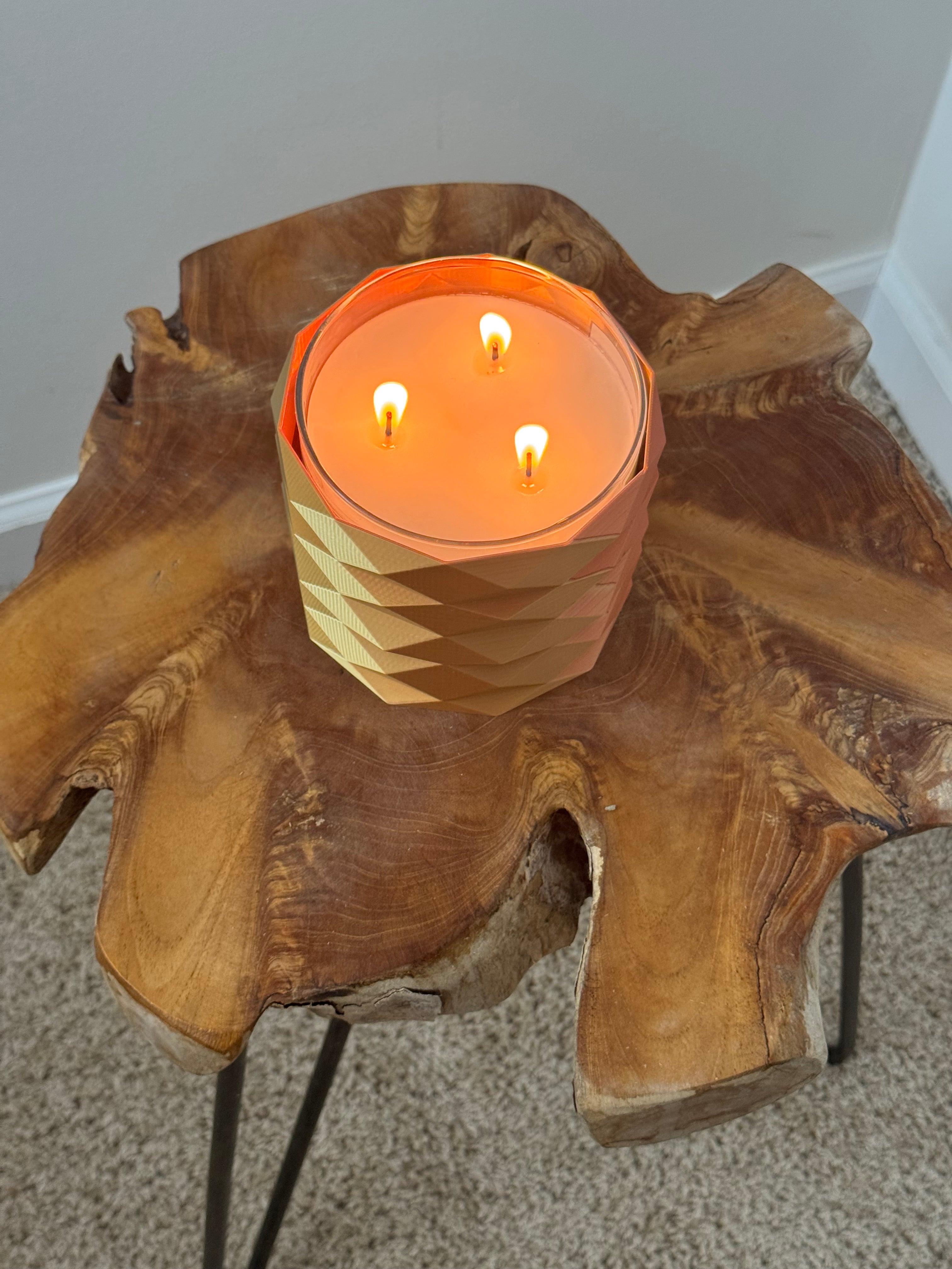 Geometric Candle Sleeve for 3-Wick Candles | Fits 14.5 oz Candle